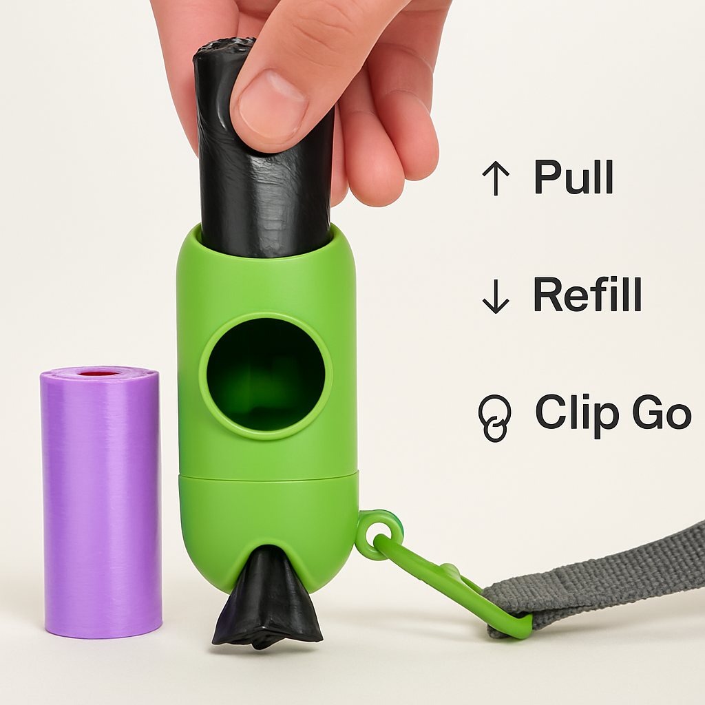 Dog Waste Bags with Dispenser - Leakproof & Unscented