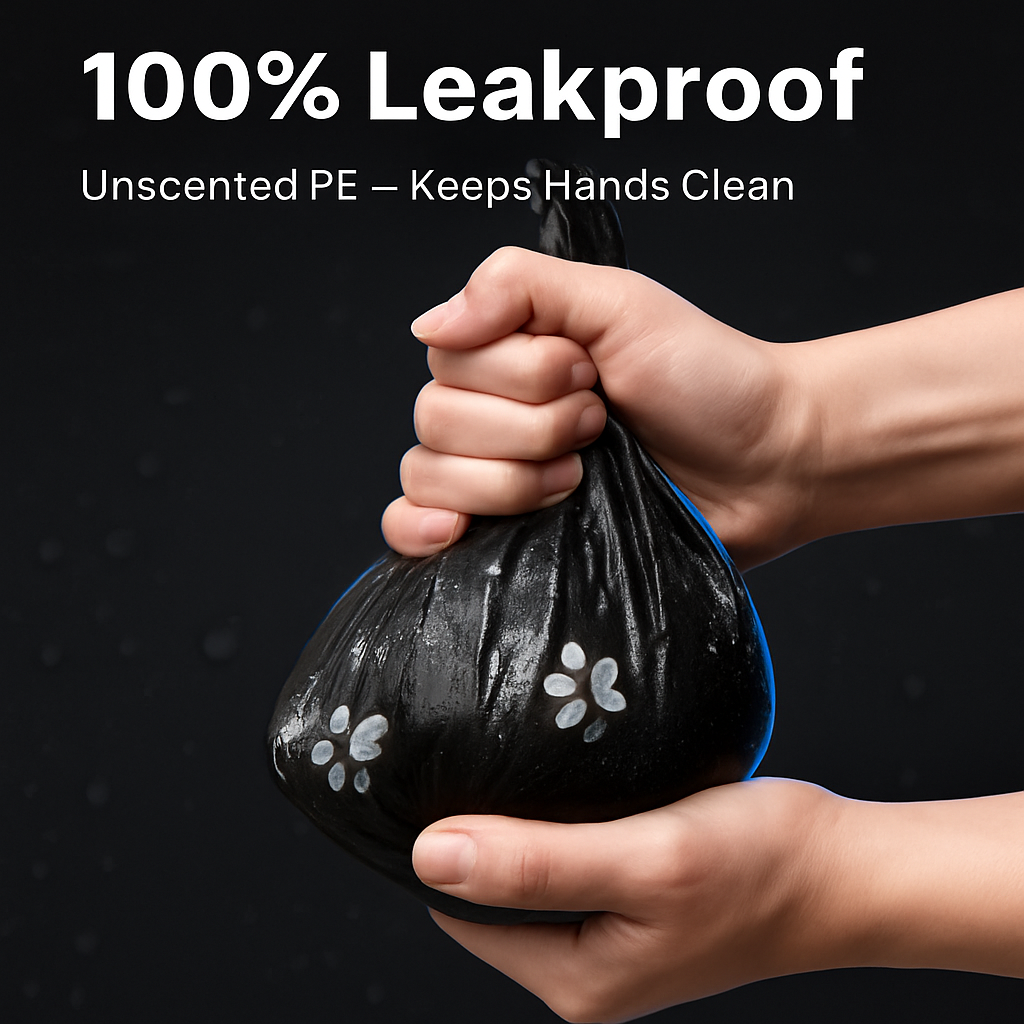 Dog Waste Bags with Dispenser - Leakproof & Unscented