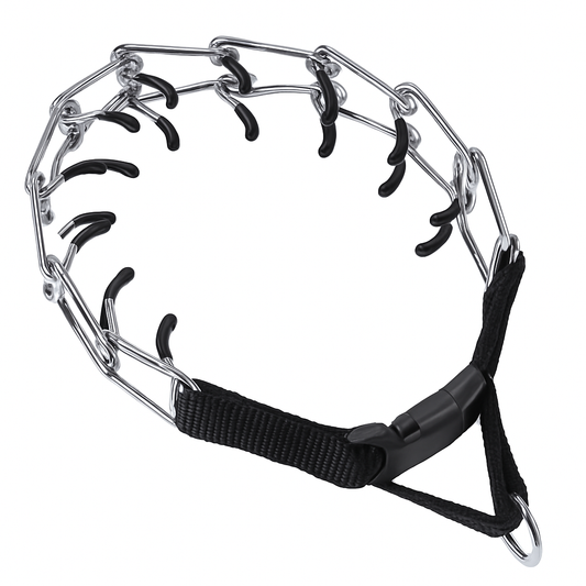 Dog Training Collar Adjustable Safe Pinch Fit Metal Choker - Main Feature View | Majestic Pet Kingdom