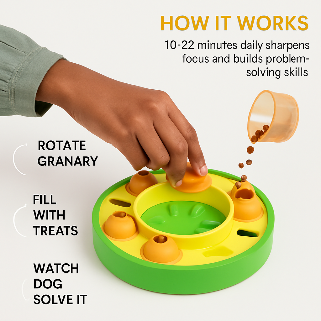 Dog Puzzle Food Feeder Slow Feeding Bowl Interactive Toy Dog Treat Dispensing Toy for IQ Training Mental Enrichment For Small Medium Large Dog Cat