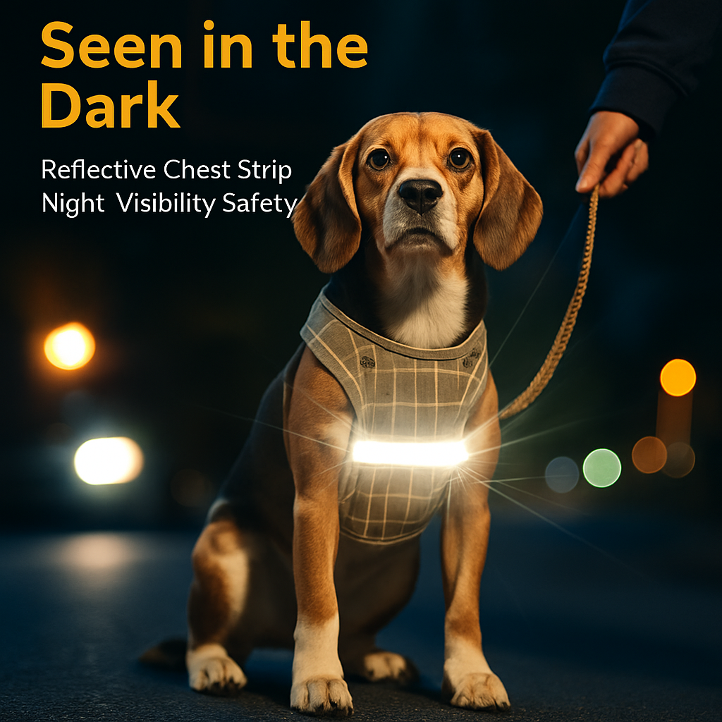 Pet Mesh Harness and Leash Set with Reflective Chest Strap
