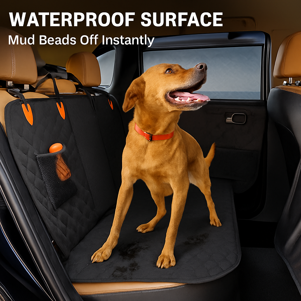 Dog Car Back Seat Cover with Zipper Mesh Window