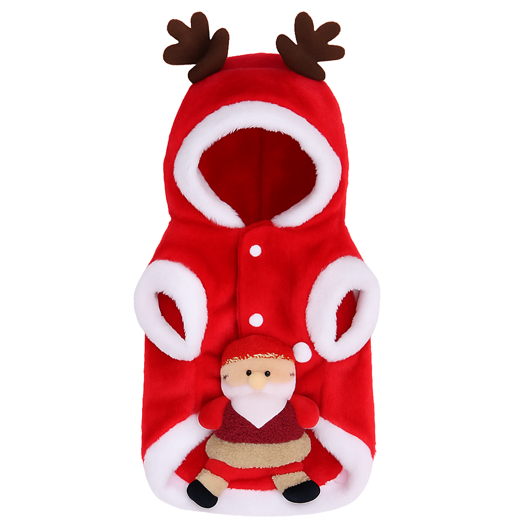 Pet Christmas Santa Claus Reindeer Antlers Costume