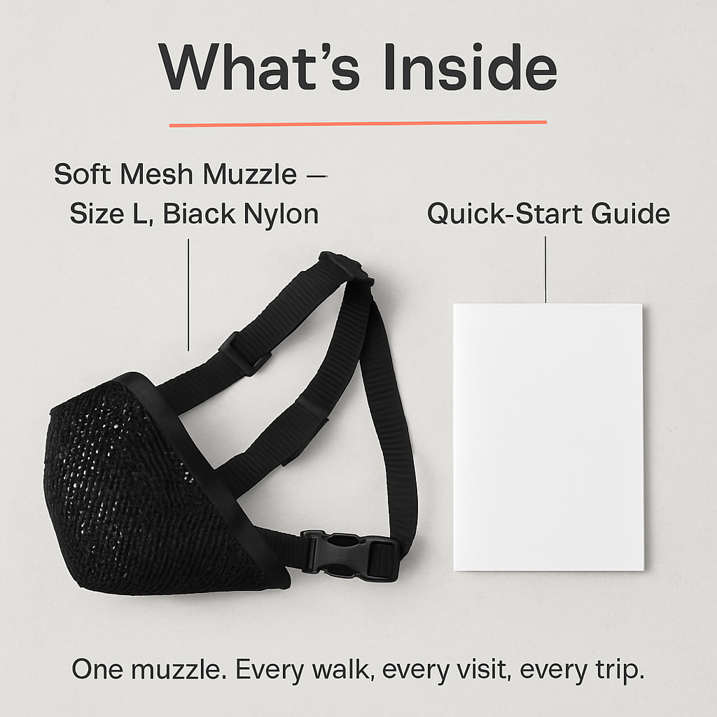Pet Muzzle Mask: Soft Mesh, Adjustable Straps