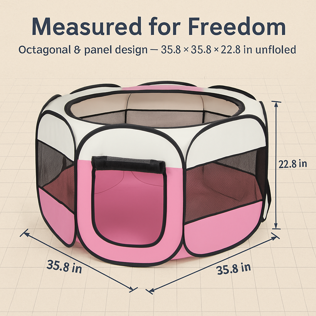 Foldable Portable Pet Tent Exercise Pen for Indoor Outdoor