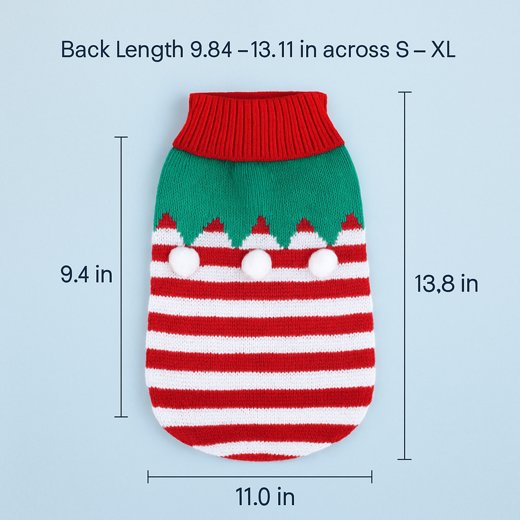 Pet Christmas Sweater Snowman pattern - Size L