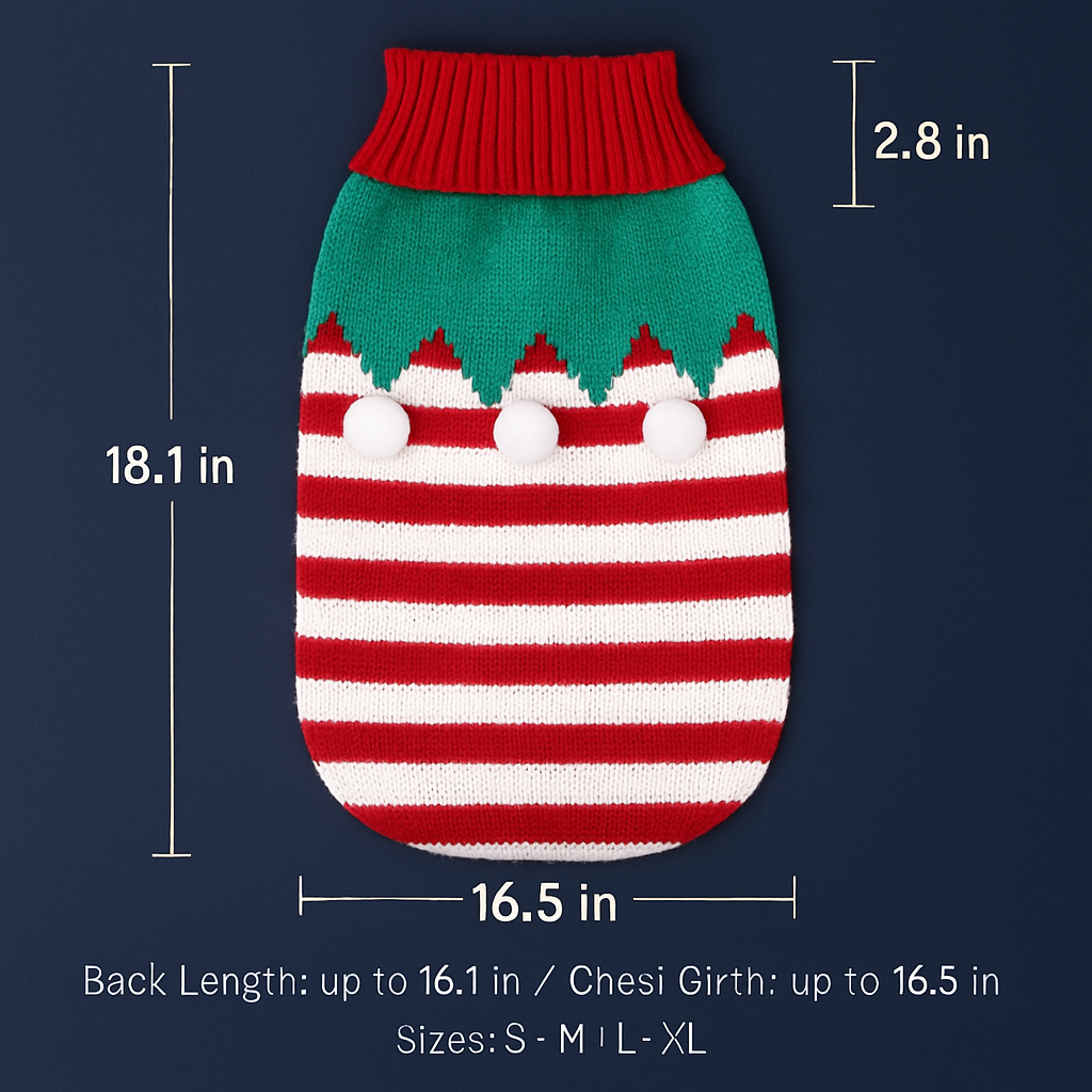Pet Christmas Sweater Snowman pattern - Size L