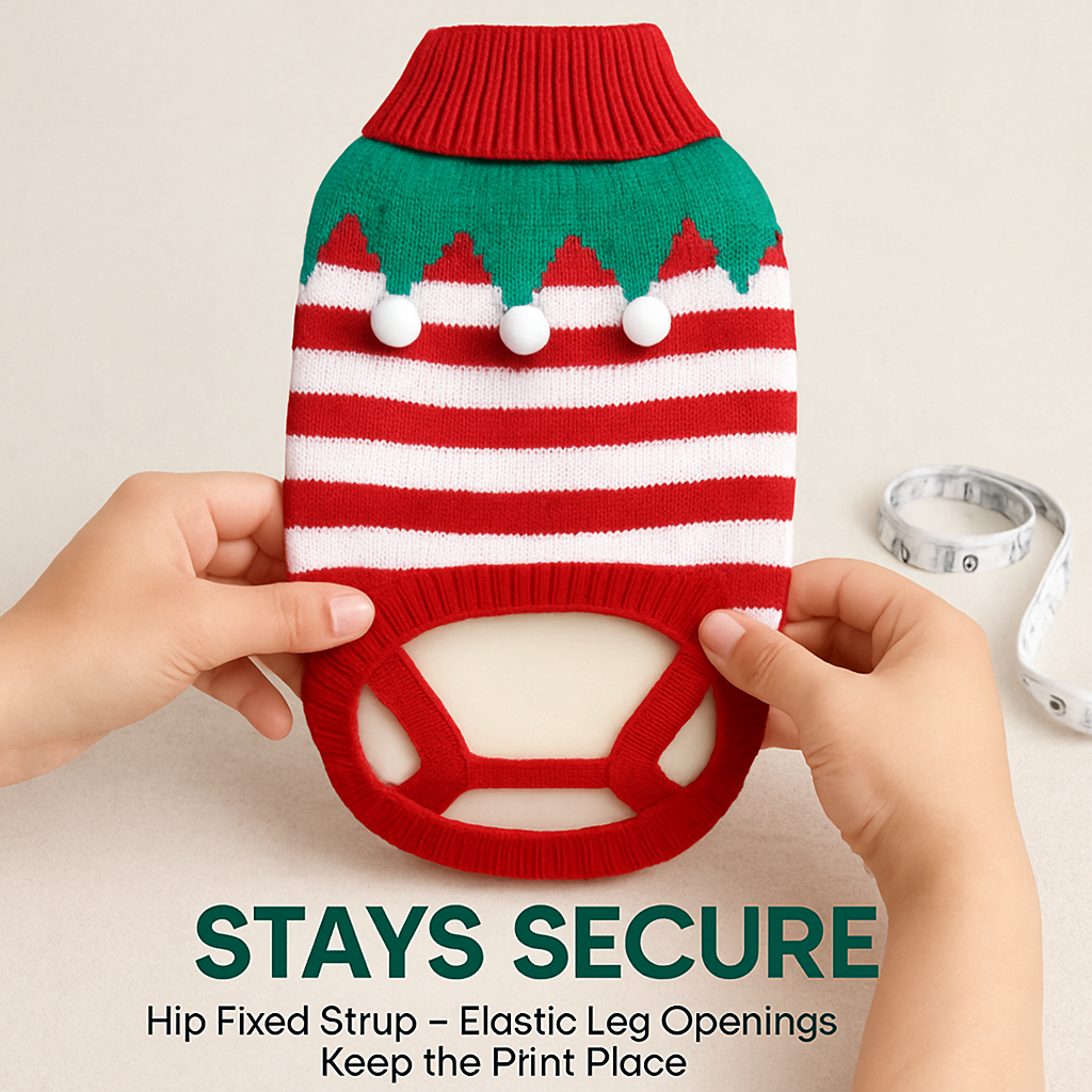 Pet Christmas Sweater Snowman pattern - Size L