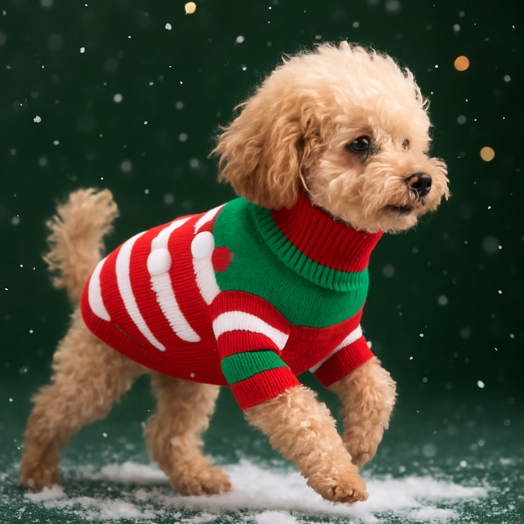 Pet Christmas Sweater Snowman pattern - Size L