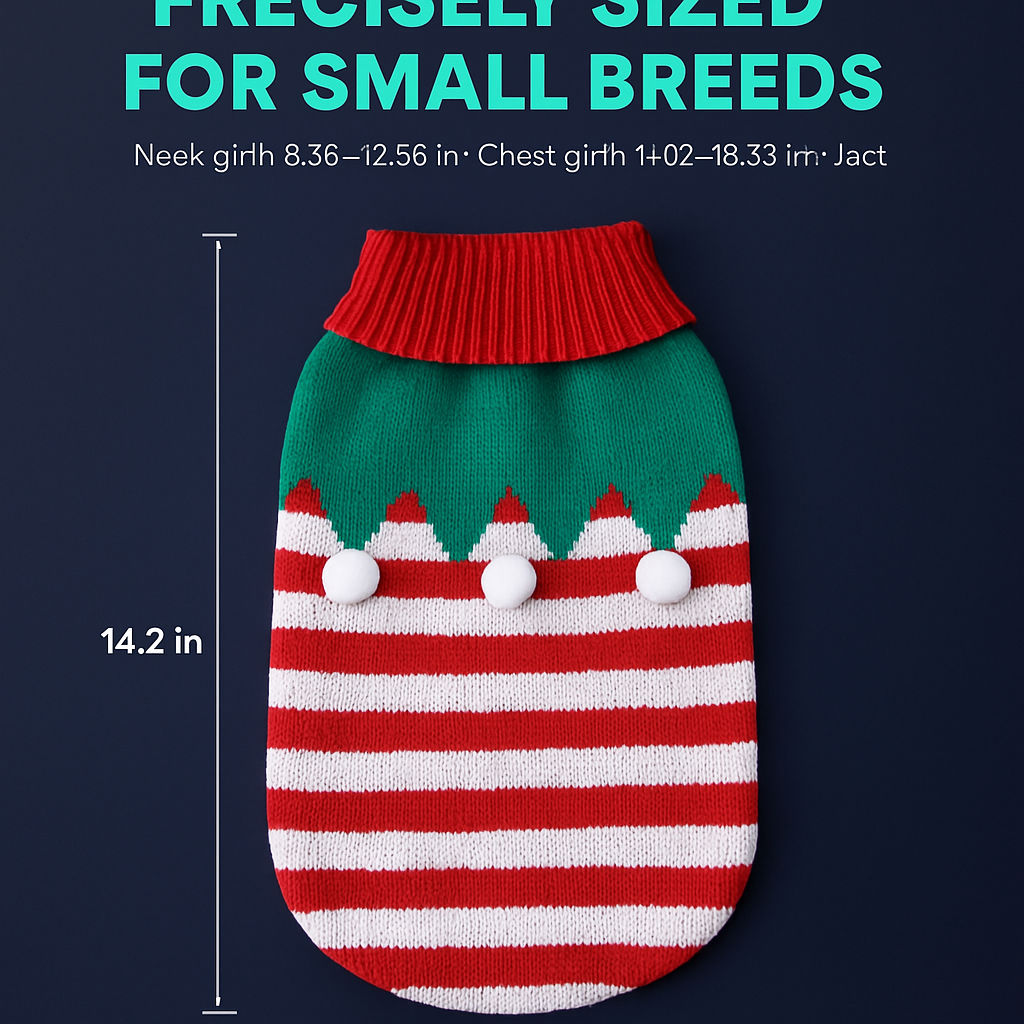 Pet Christmas Sweater Snowman pattern - Size L