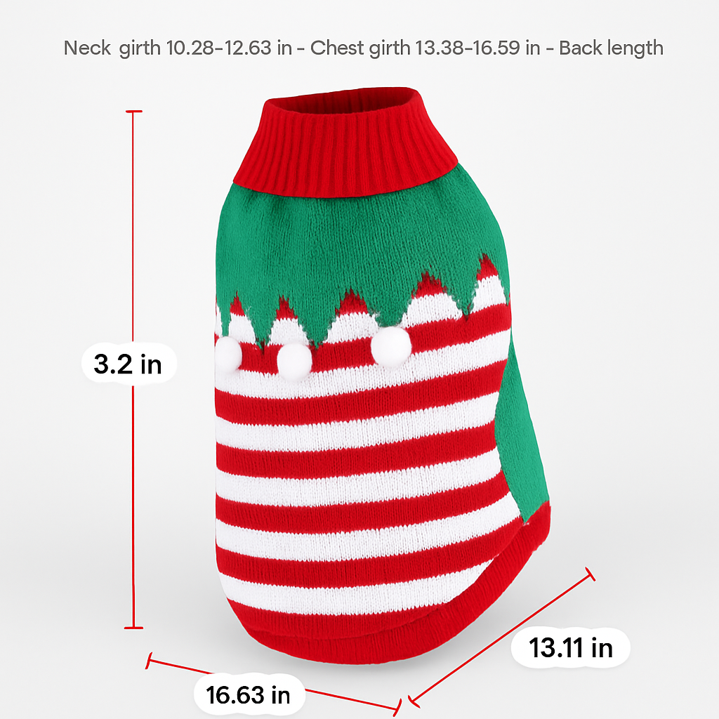 Pet Christmas Sweater Snowman pattern - Size L