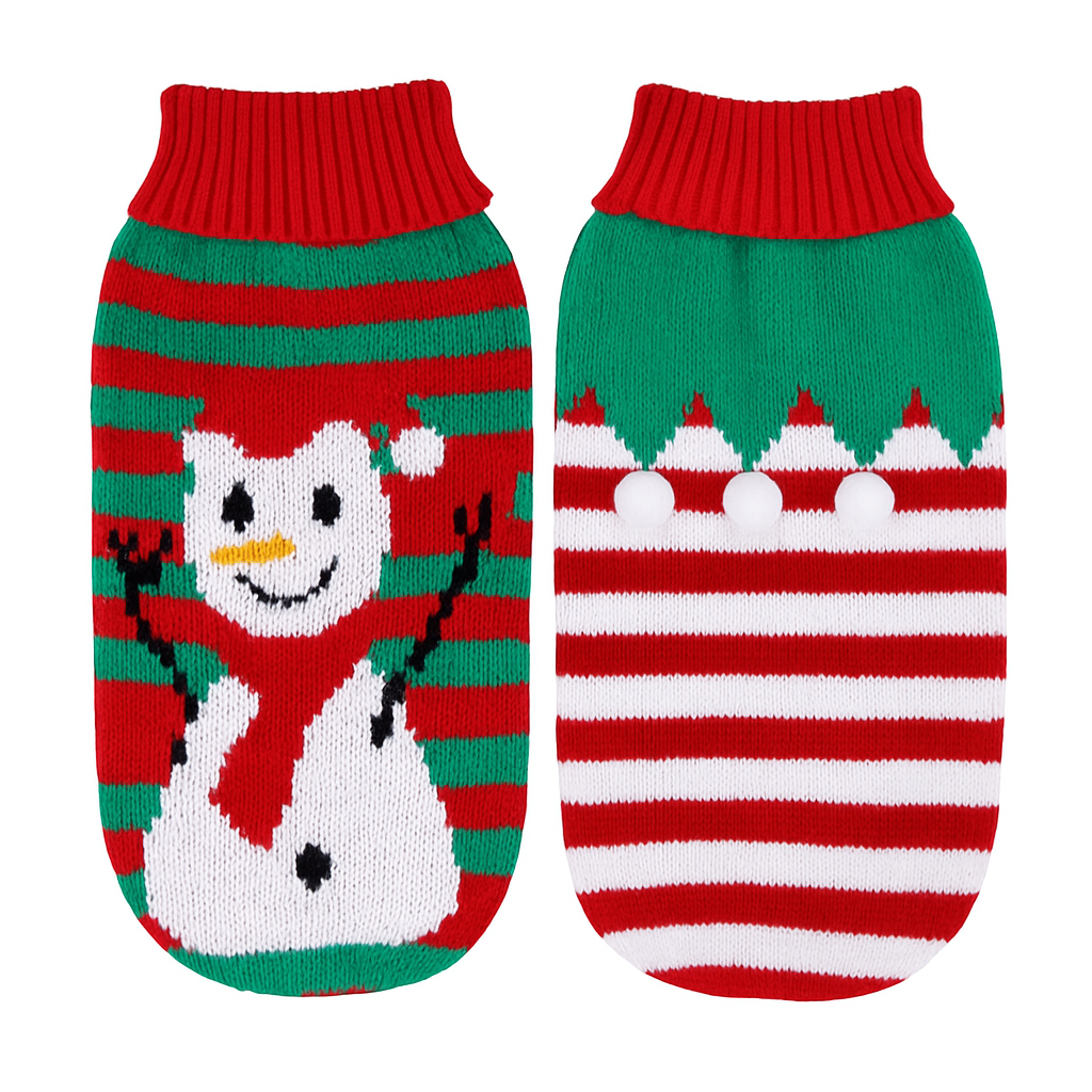 Pet Christmas Sweater Snowman pattern - Size L