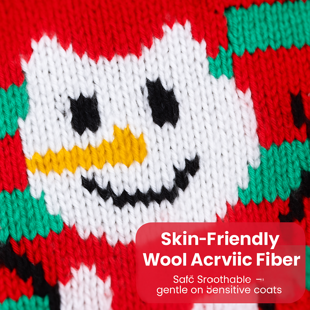 Pet Christmas Sweater Snowman pattern - Size L