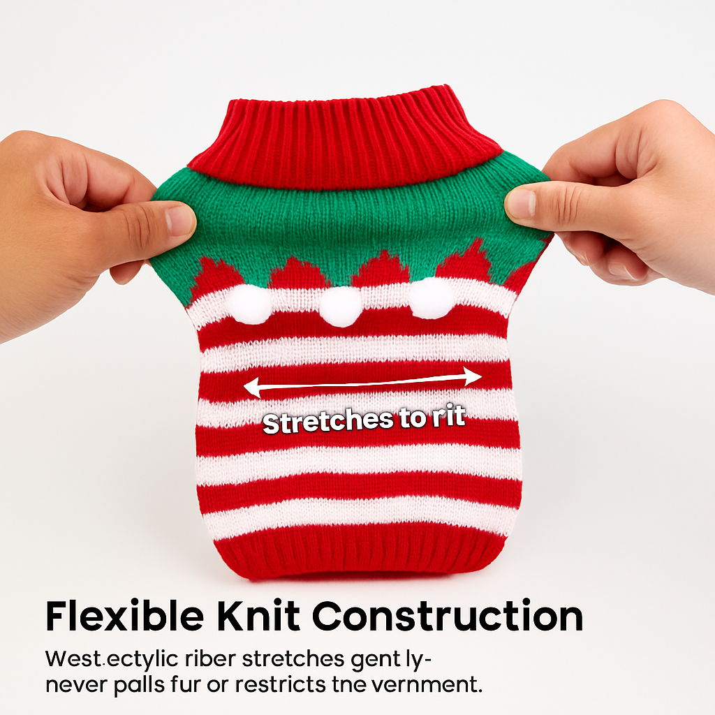 Pet Christmas Sweater Snowman pattern - Size L