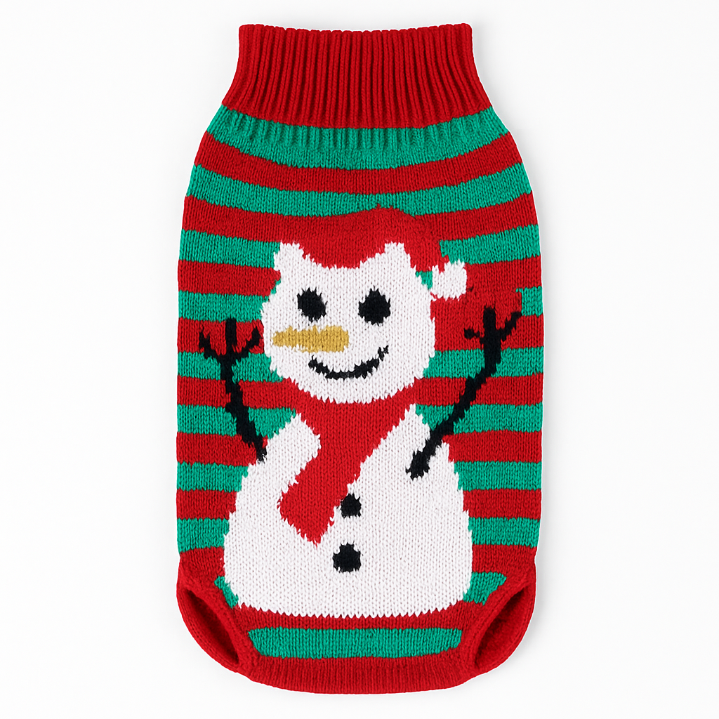 Pet Christmas Sweater Snowman pattern - Size L