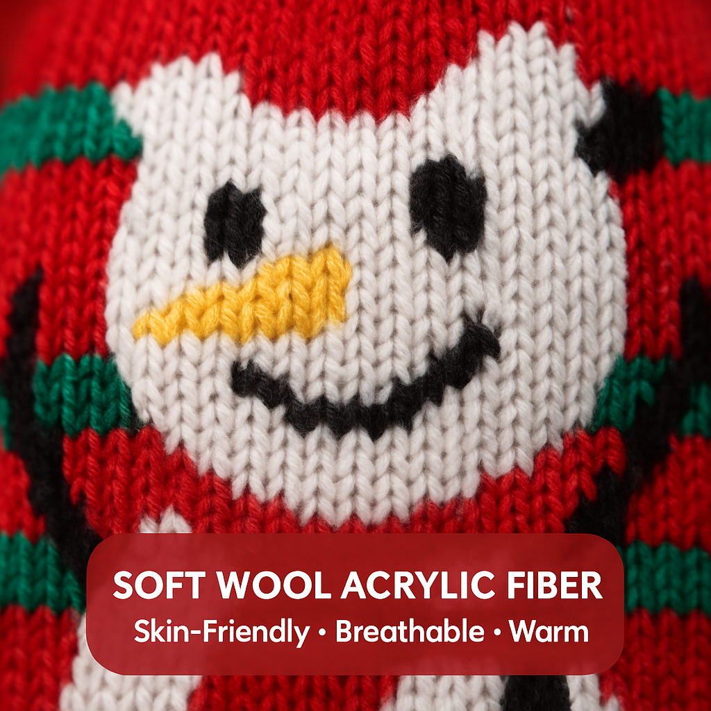 Pet Christmas Sweater Snowman pattern - Size L