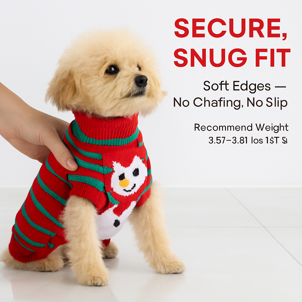 Pet Christmas Sweater Snowman pattern - Size L