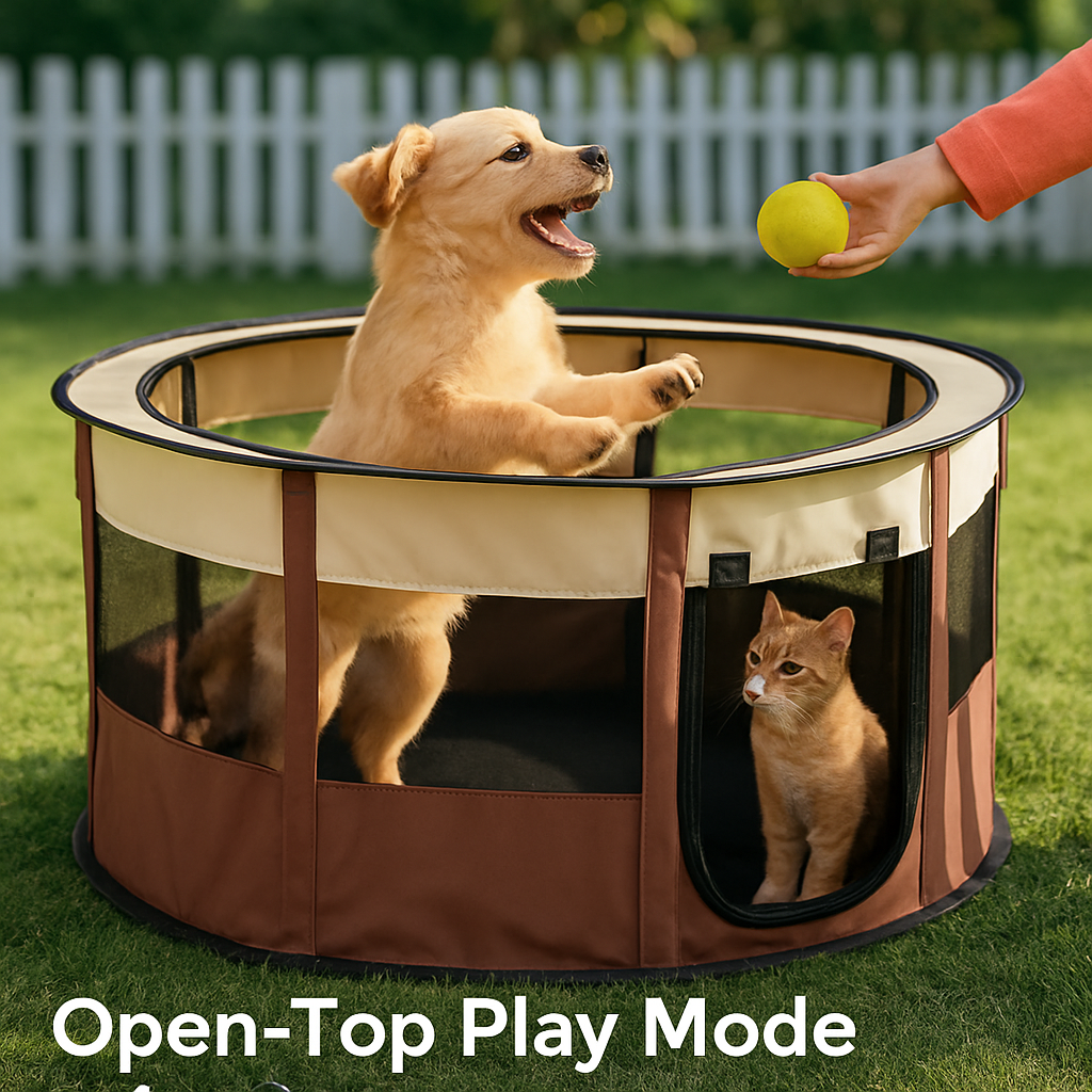 Foldable Dog Playpen with Carry Bag – Portable Travel Tent - Majestic Pet Kingdom