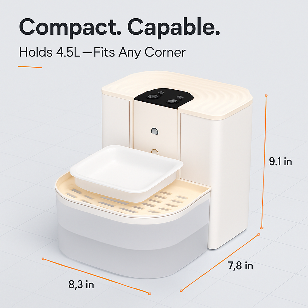 Smart Pet Water Fountain Automatic Cat Water Dispenser 4.5L Cordless Rechargeable Dog Water Fountain Self-Refill with 3 Adjustable Volume 3 Time Inter - Majestic Pet Kingdom