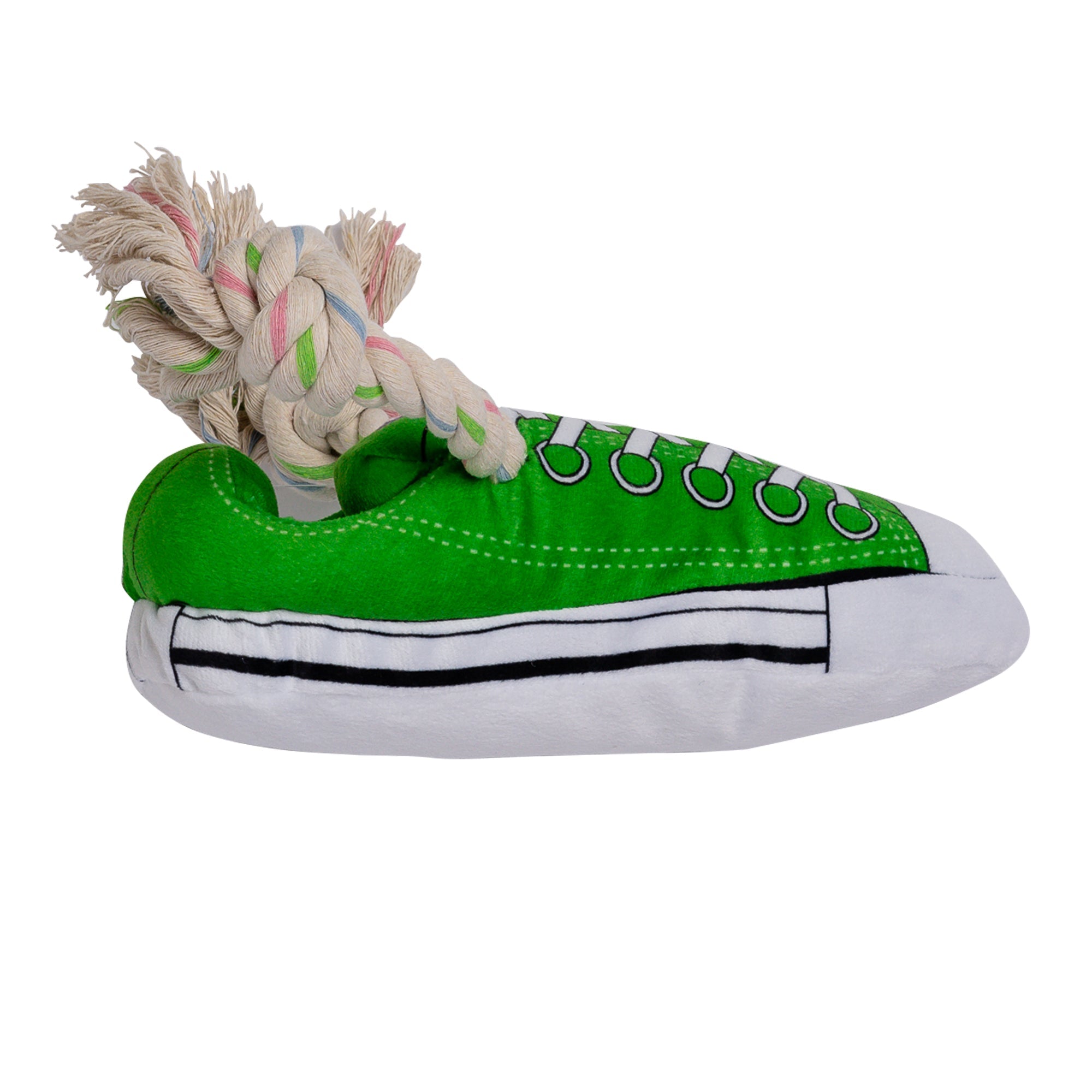 Squeaky Plush Sneaker Dog Toy with Treat Pocket