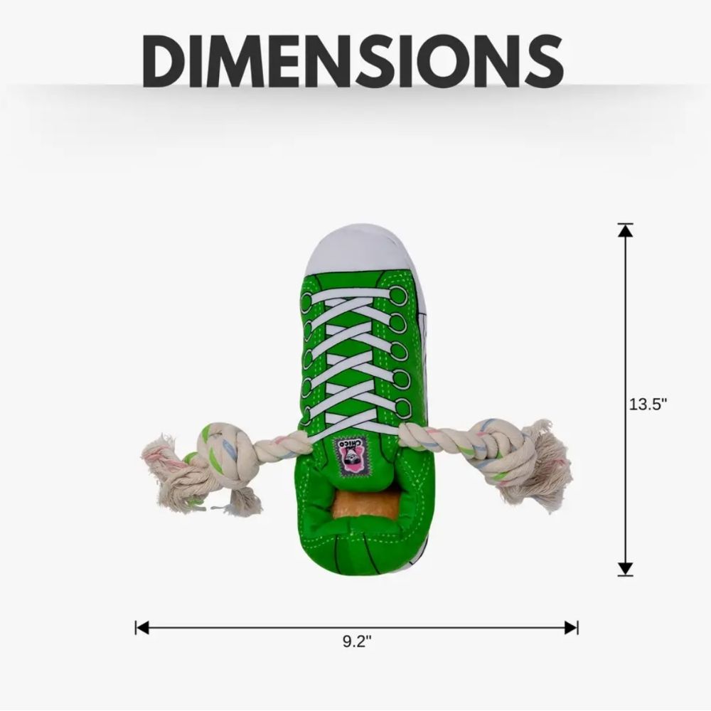 Squeaky Plush Sneaker Dog Toy with Treat Pocket