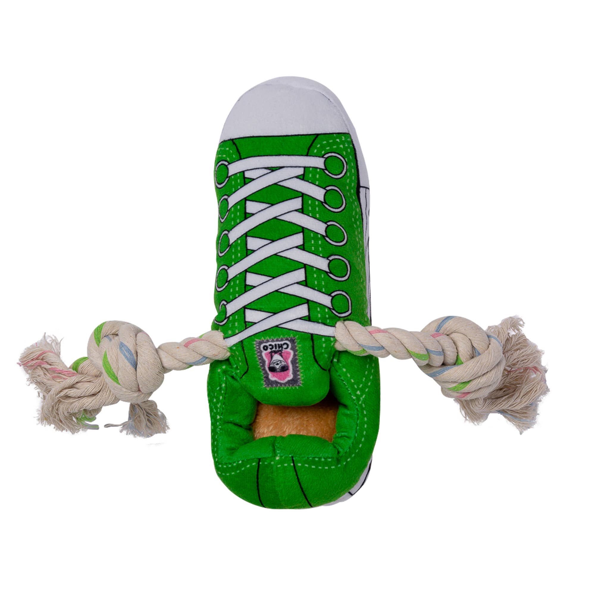 Squeaky Plush Sneaker Dog Toy with Treat Pocket