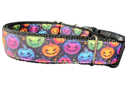 Dog Collar Halloween Colorful Jack O Lanterns Pumpkin Nylon Band