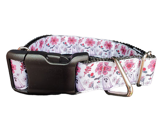 Dog Collar Halloween Floral Ghost Cute Spooky Botanical Nylon Strap