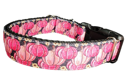 Dog Collar Halloween Pink Pumpkins Cute Jack O Lantern Nylon