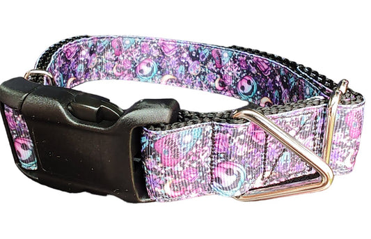 Dog Collar Halloween Purple Paranormal Spooky Ghost Printed Nylon