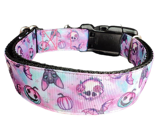Dog Collar Halloween Purple Spooky Season Ghost Printed Nylon