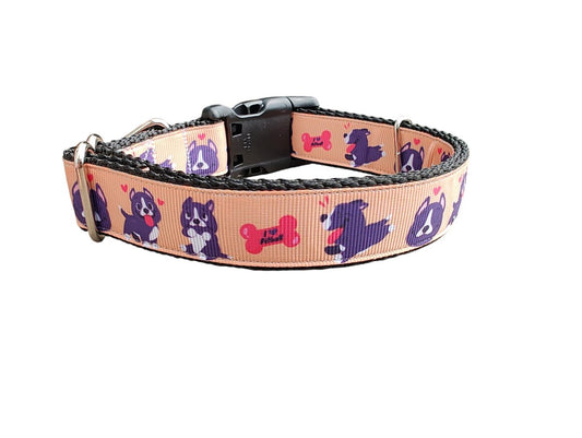 Dog Collar Happy Pitbulls Breed Pride Smile Character Nylon