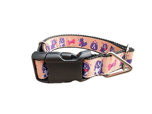 Dog Collar Happy Pitbulls Breed Pride Smile Character Nylon