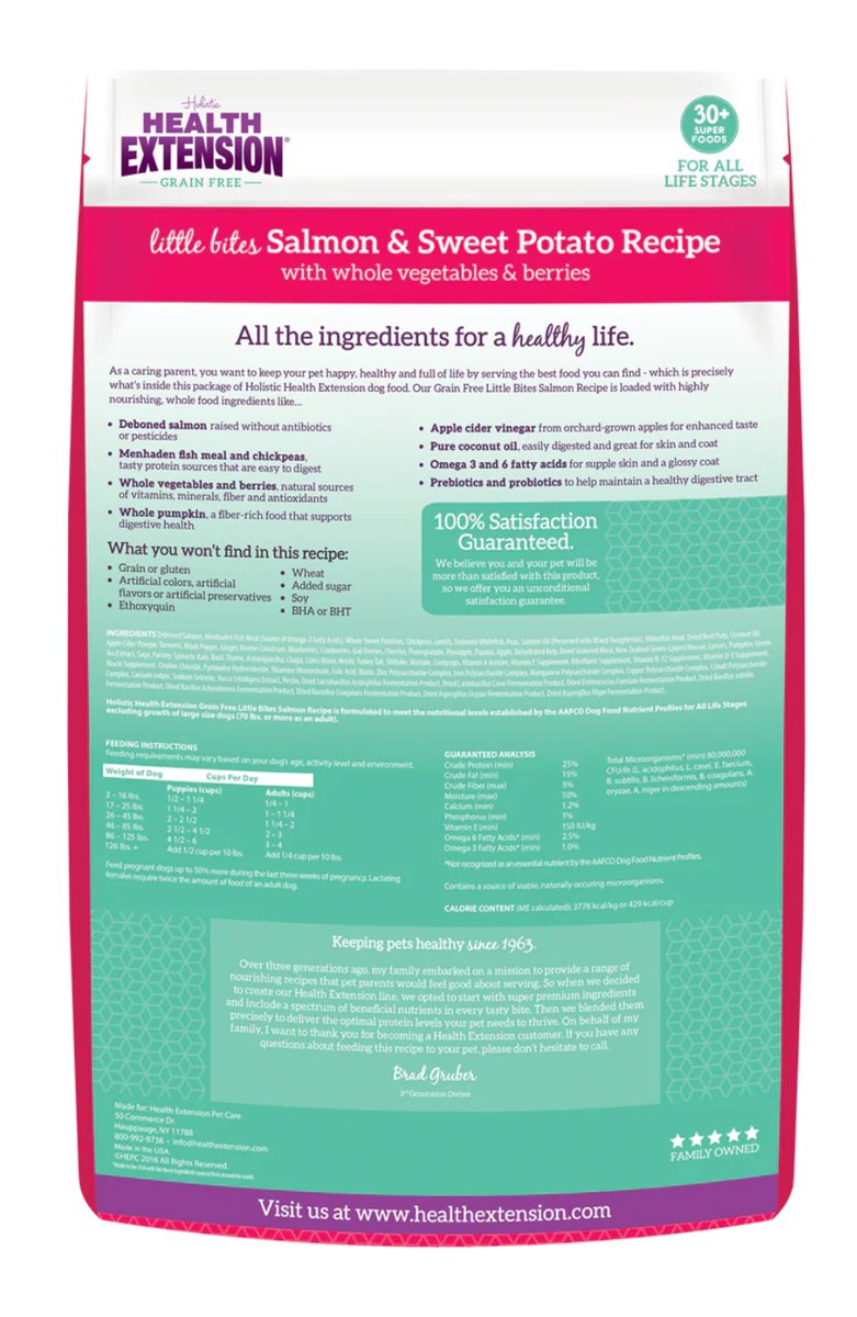 Dog Food Health Extension Little Bites Salmon Grain Free Bag
