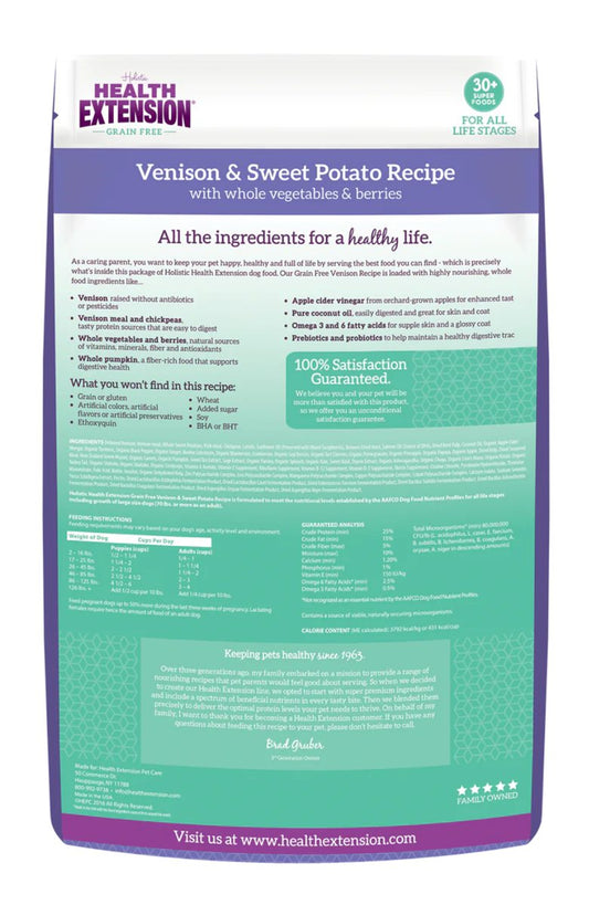 Dog Food Health Extension Grain Free Venison Sweet Potato Bag - Detail Angle 2 | Majestic Pet Kingdom