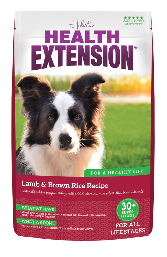 Dog Food Health Extension Real Lamb and Brown Rice Dry Kibble - Main Feature View | Majestic Pet Kingdom