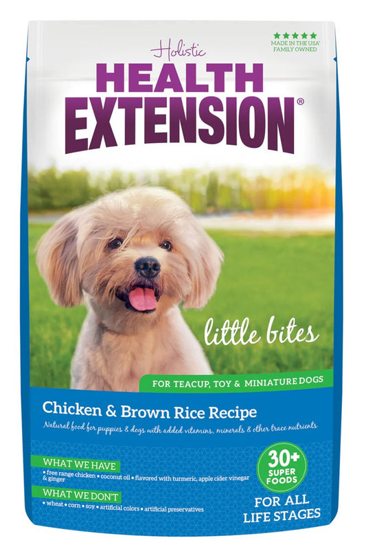 Dog Food Health Extension Little Bites Chicken Brown Rice Bag - Main Feature View | Majestic Pet Kingdom