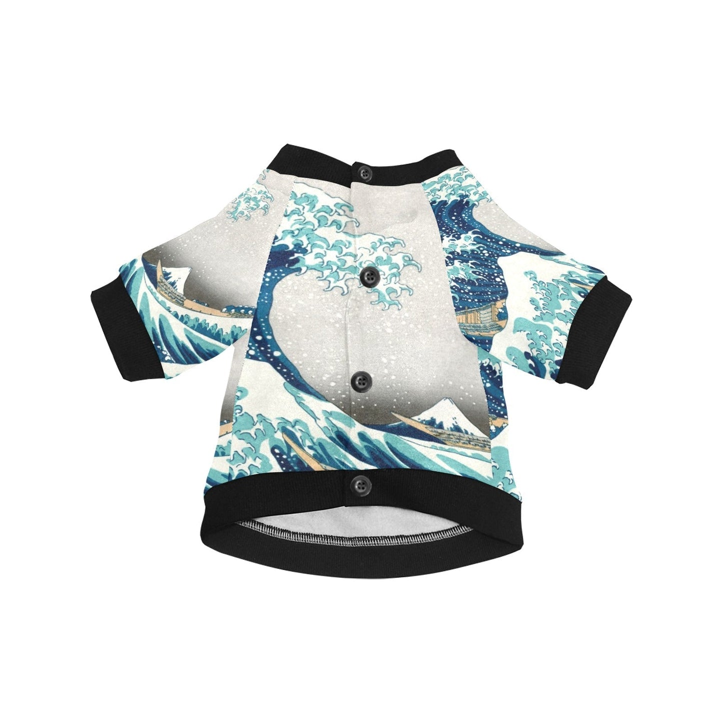 Dog T-Shirt Hokusai Great Wave Off Kanagawa Round Neck Top - Detail Angle 3 | Majestic Pet Kingdom