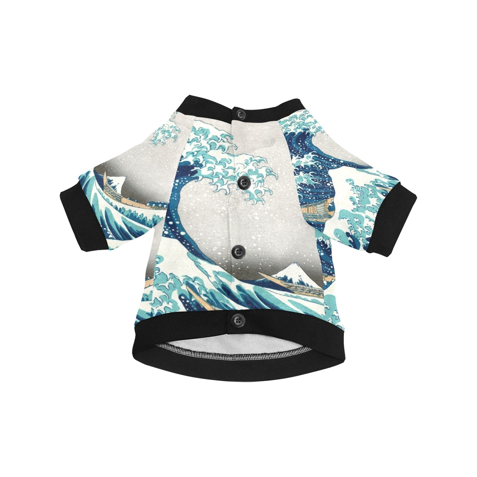 Hokusai Great Wave Off Kanagawa Round Neck Shirt - Premium - Majestic Pet Kingdom