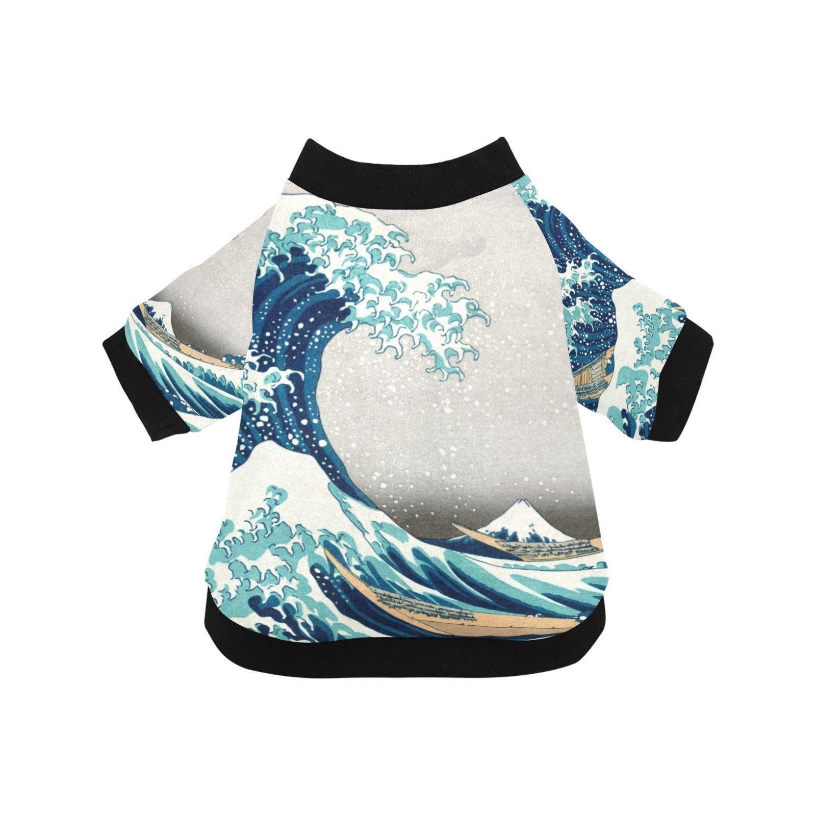 Hokusai Great Wave Off Kanagawa Round Neck Shirt - Premium - Majestic Pet Kingdom