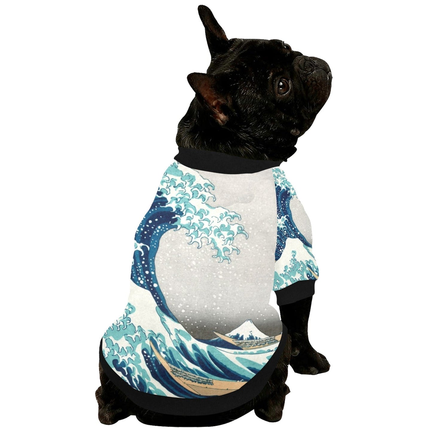 Dog T-Shirt Hokusai Great Wave Off Kanagawa Round Neck Top