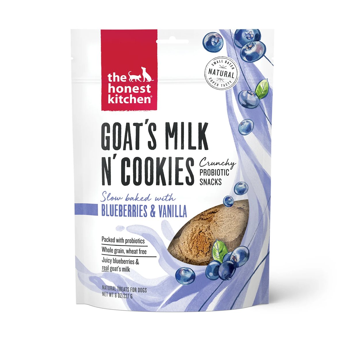 Dog Treats Honest Kitchen Goat Milk Blueberry Cookies 8oz Ba