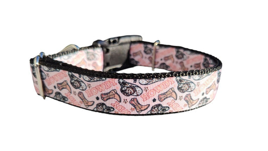 Dog Collar Howdy Western Cowboy Rustic Typography Pattern Nylon