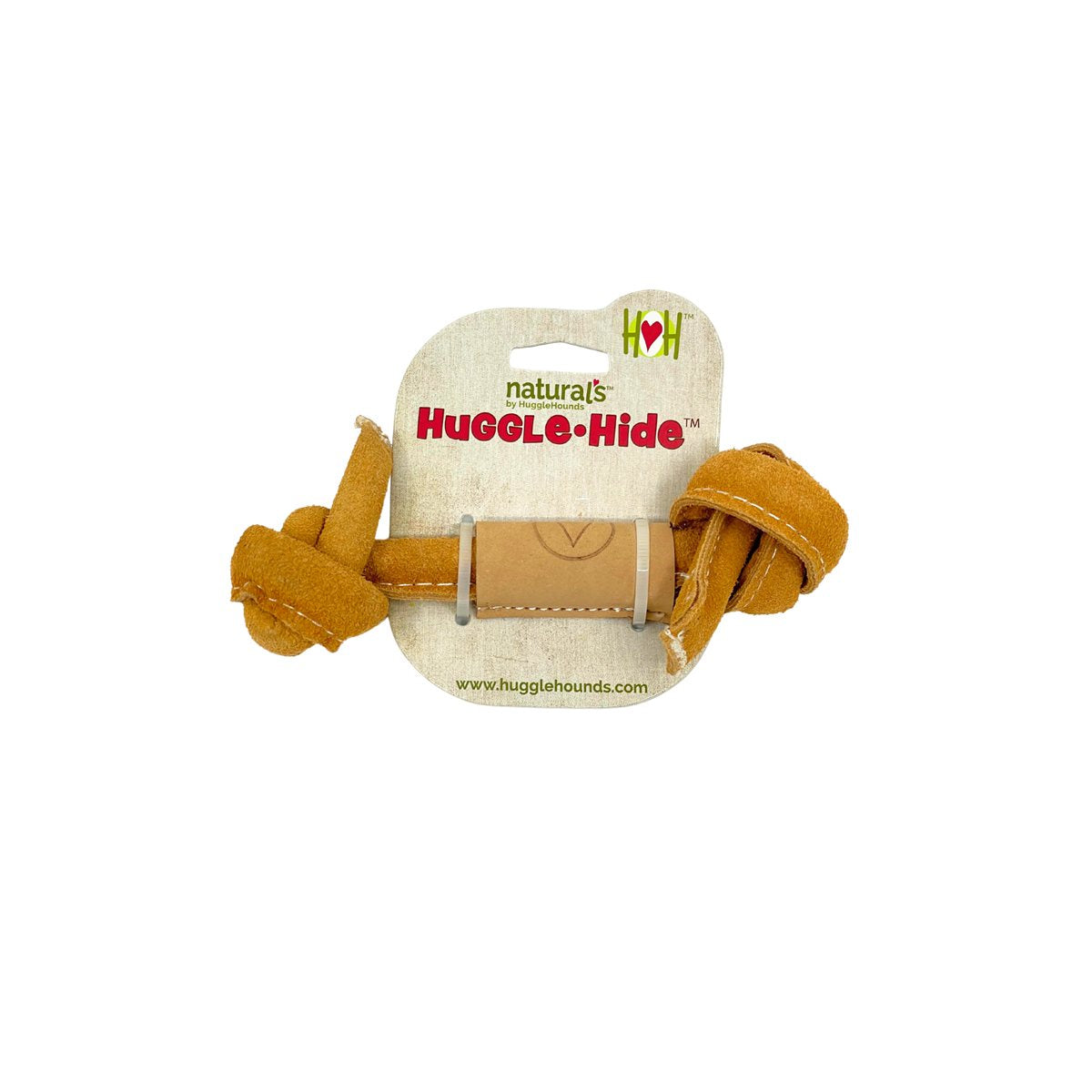 Dog Chew Toys Huggle-Hide Natural Leather Bones Set of 3 Pack - Detail Angle 3 | Majestic Pet Kingdom