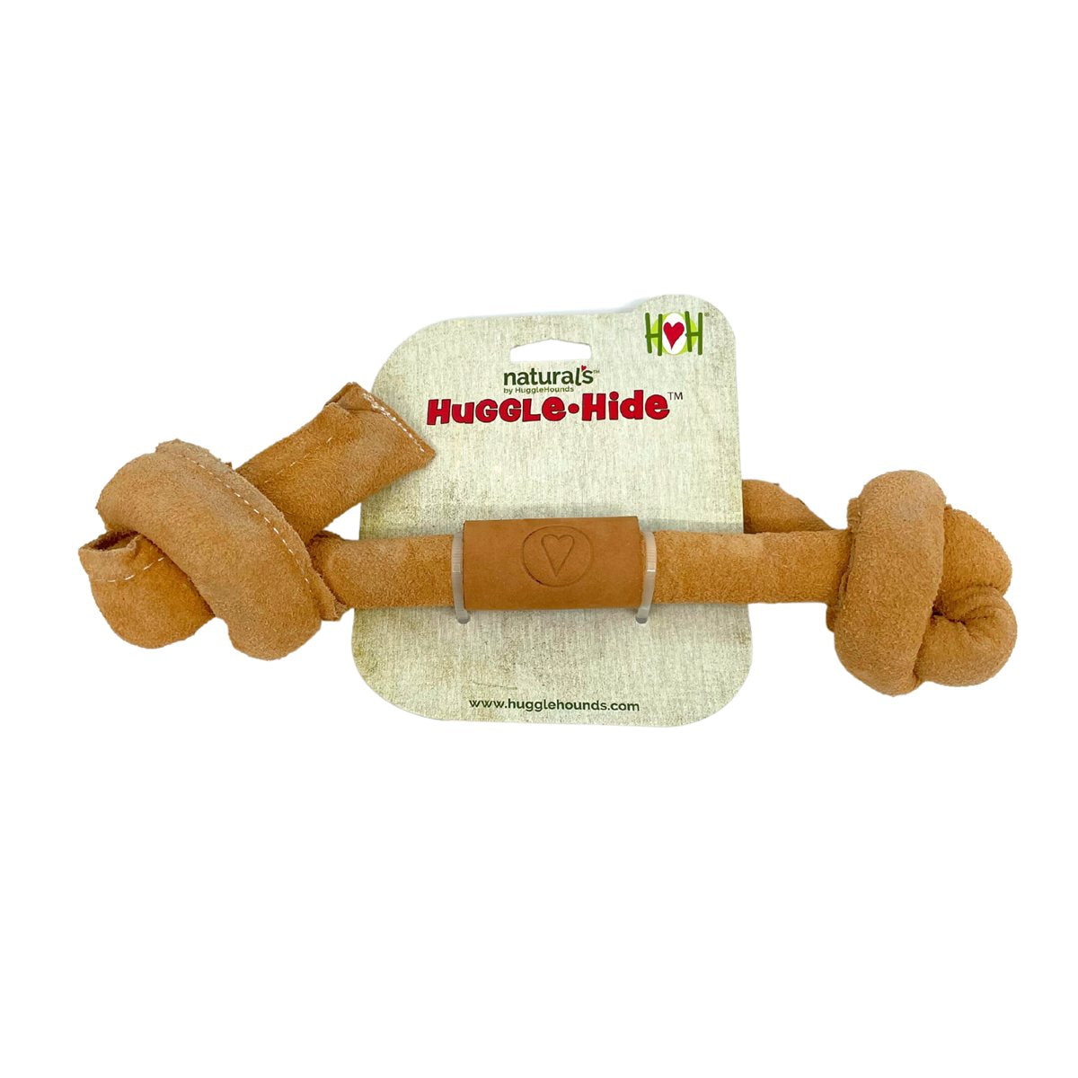 Dog Chew Toys Huggle-Hide Natural Leather Bones Set of 3
