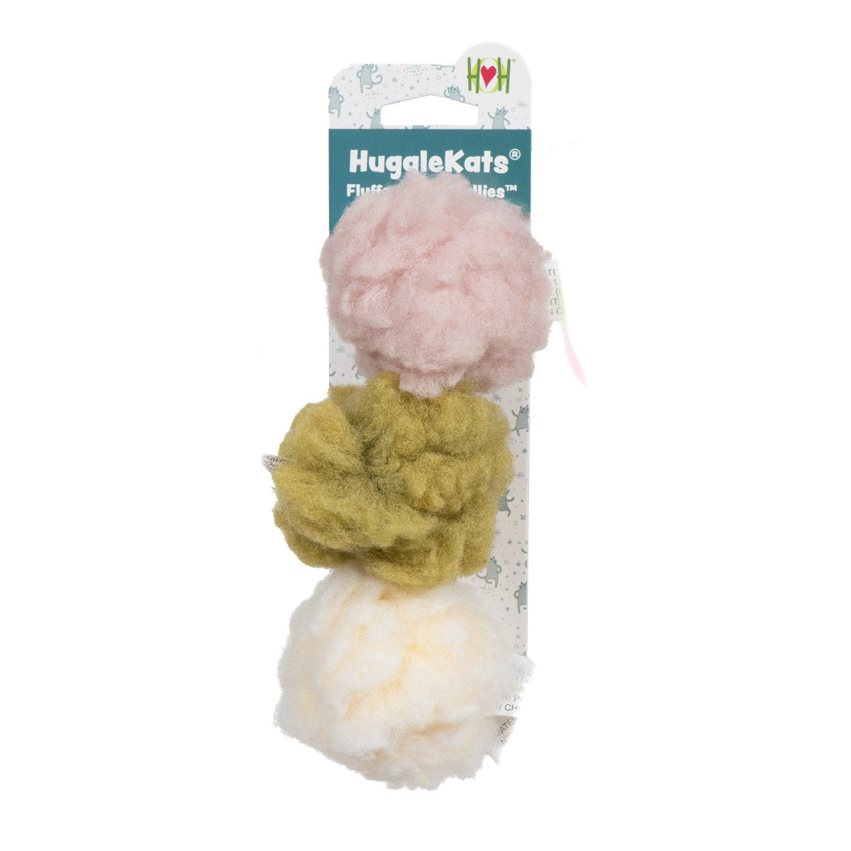 Cat Toys HuggleKats FlufferFleece Ballies Soft Plush 3-Pack Set - Detail Angle 3 | Majestic Pet Kingdom