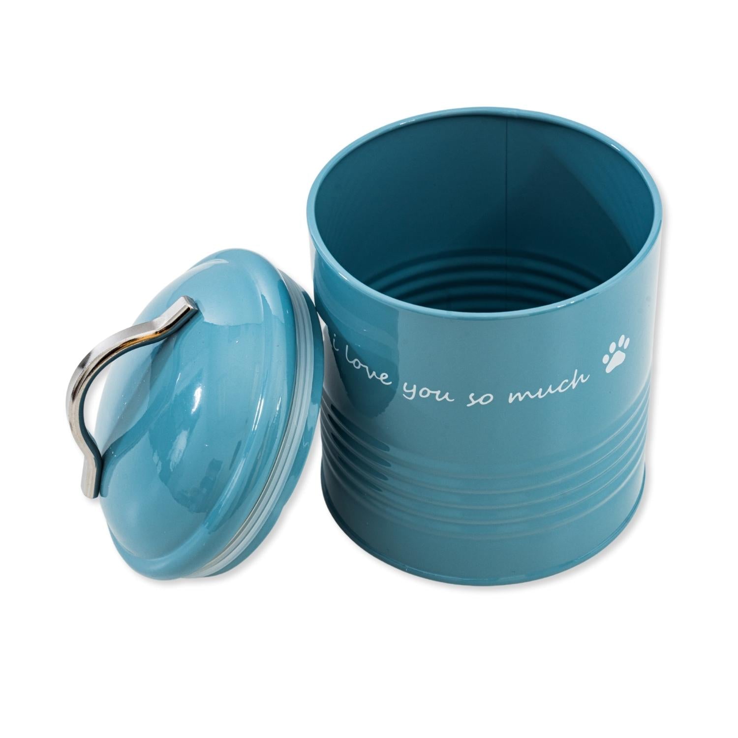 I Love You So Much Dog Treat Canister Gift Set in Pink/Blue