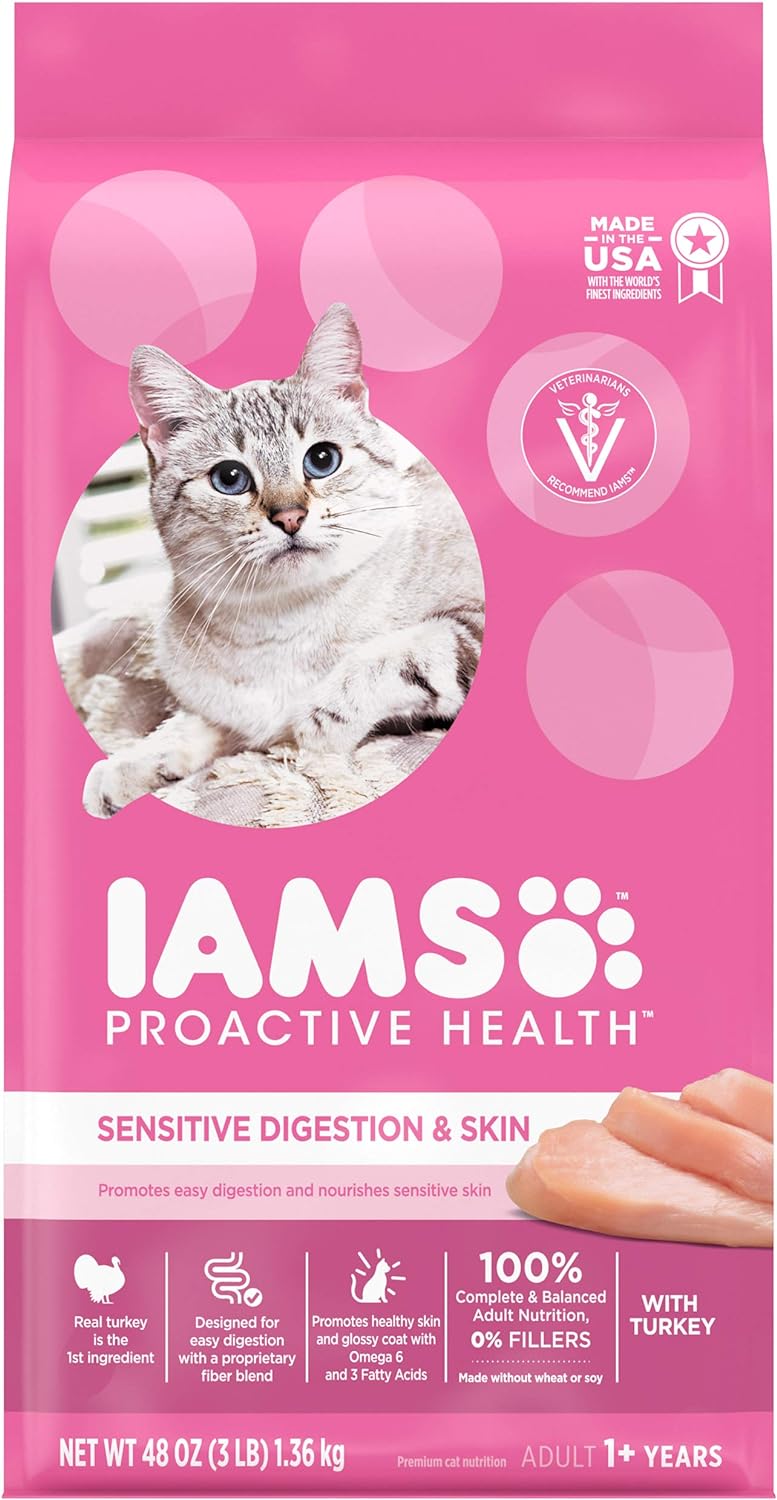 Cat Food Iams Proactive Health Sensitive Skin Turkey 3.5lb