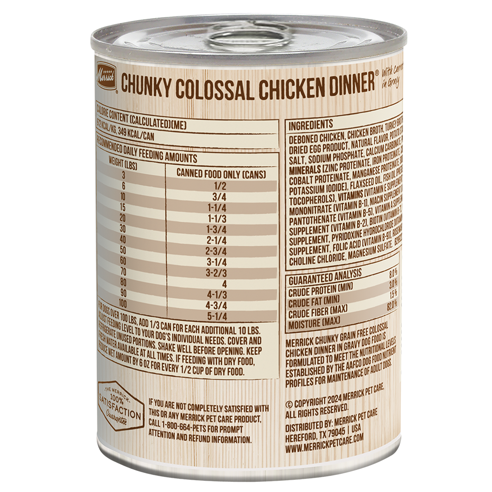 Merrick Chunky Grain Free Colossal Chicken Wet Dog Food (12.7oz) - Majestic Pet Kingdom
