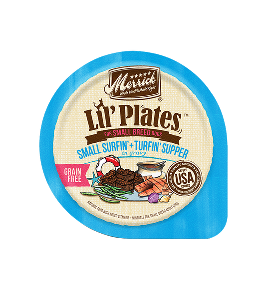 Merrick Lil' Plates Grain Free Small Surfin and Turfin Wet Dog Food (3.5oz) - Majestic Pet Kingdom